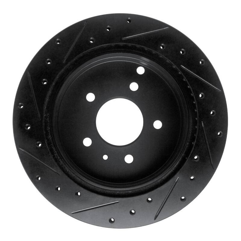 Chevrolet Captiva Brake Rotor (1) - Rear Right - R1 Concepts - Drilled & Slotted - Black - `07-`15